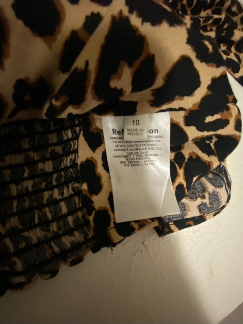 Reformation Leopard Square-Neck Long Sleeve Top - Tan & Black - Picture 2 of 2